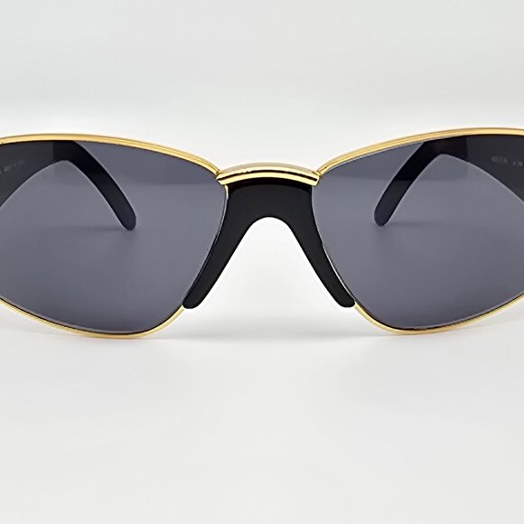 Krizia Mod. K45 Col. 784 Black Gold Frame Grey Lens Sunglasses Italy 58-17-122 main image 9